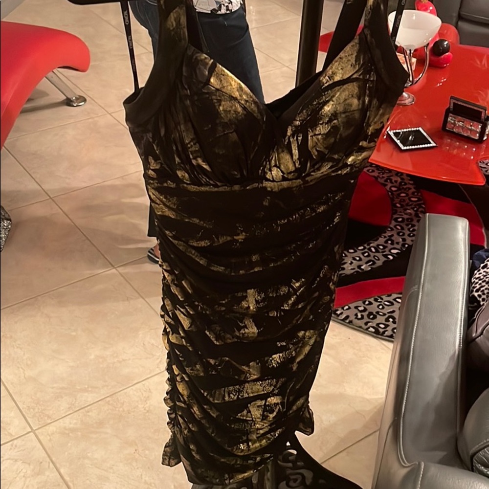 Gold and black dress
